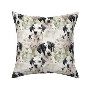 Throw Pillow in Spotted Dalmatian Puppy Dreams